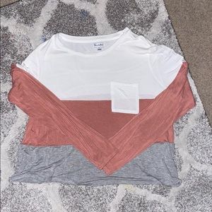 A light pink and white blouse